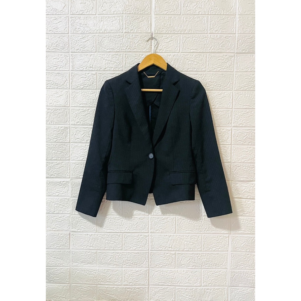 อก 34 สูทมือสอง Blazer สีกรมริ้ว *S411