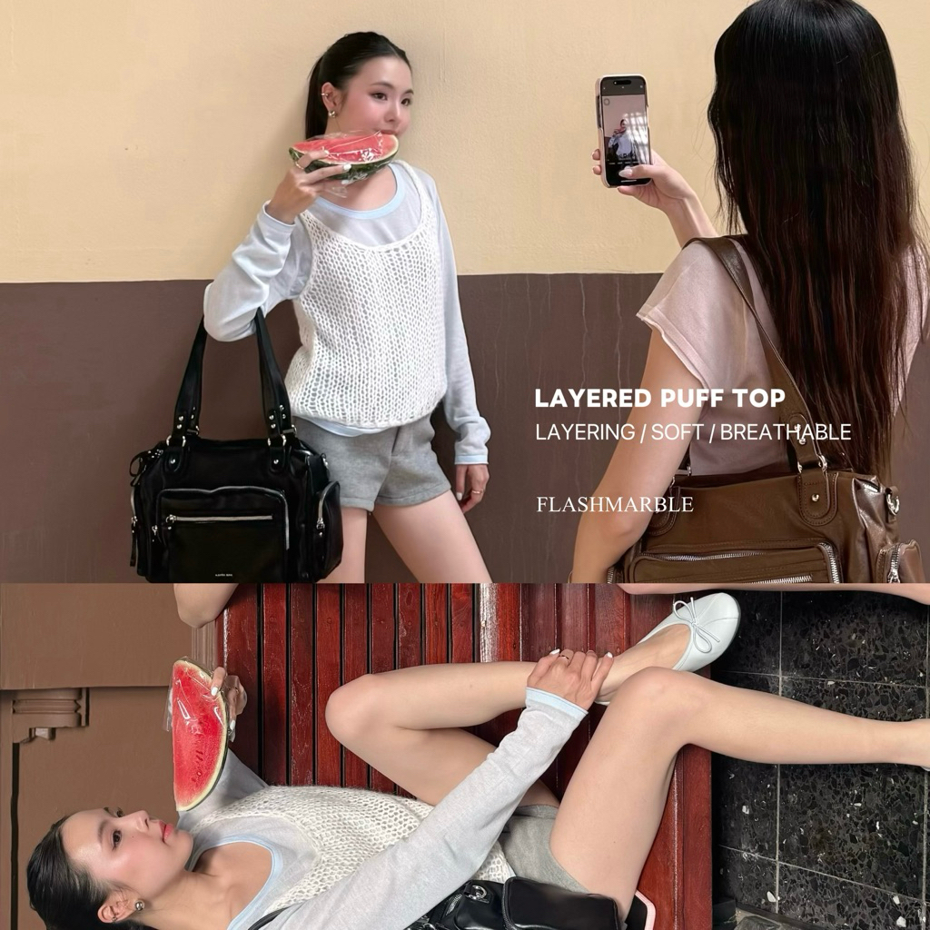 FLASHMARBLE - LAYERED PUFF TOP ( 2 PCS. )