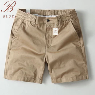 B BLUES กางเกงขาสั้นผู้ชาย เอวยางยืด กางเกง ขาสั้น ชาย ผ้ายืด