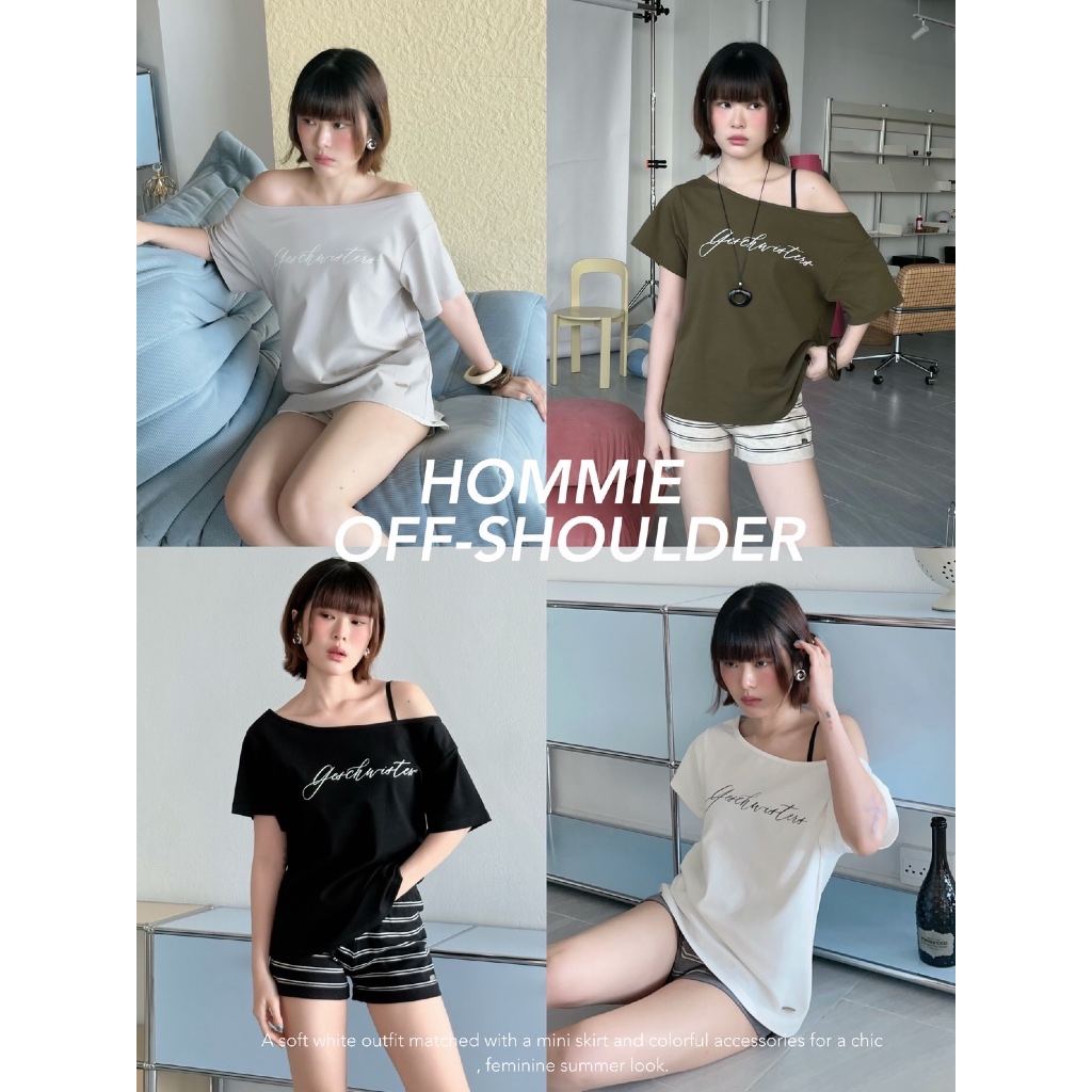Geschwisters "Homies Off shoulder shirt" พร้อมส่ง