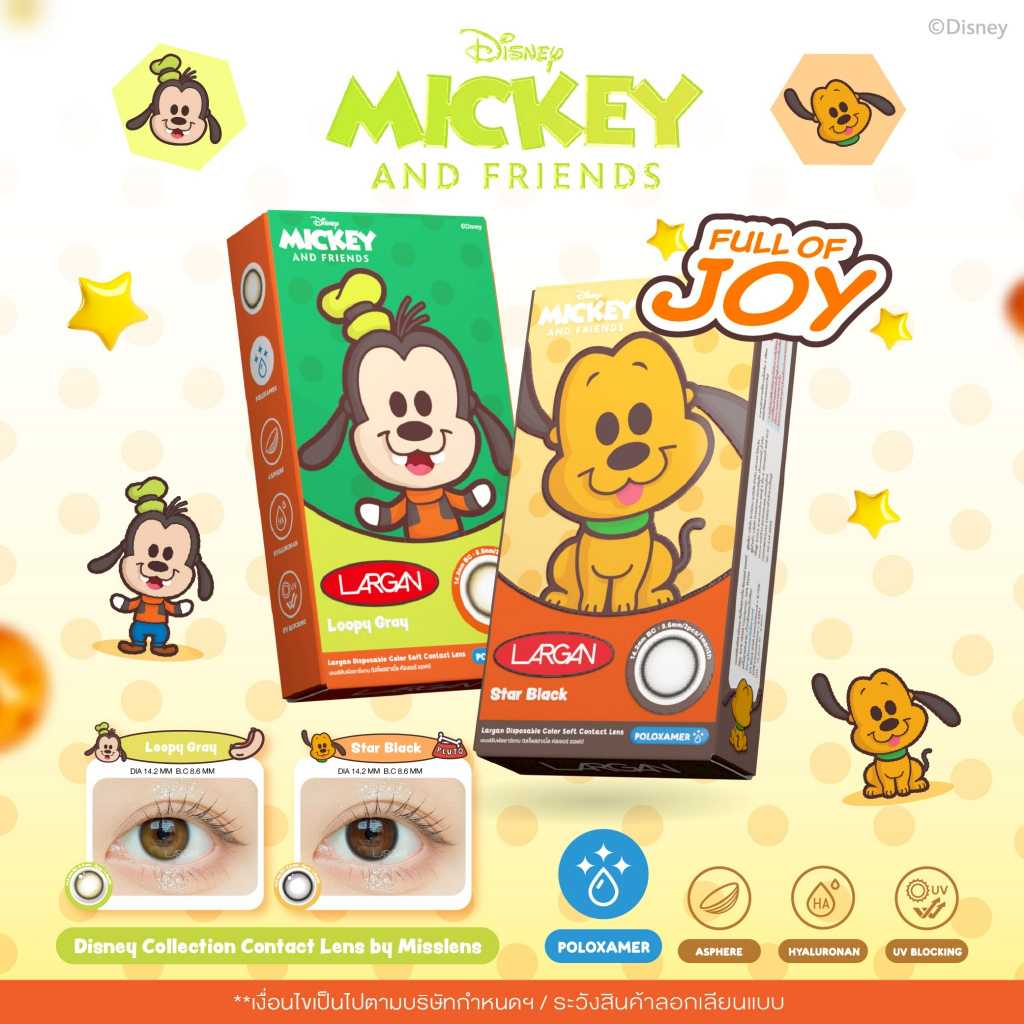 Loopy Gray & Star Black Disney Series (Official License) ลิขสิทธิ์ดิสนีย์แท้(Goofy & Pluto)Type 1 Month