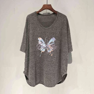 เสื้อยืดแขนสั้นแบบหลวมผู้หญิงแฟชั่นฤดูร้อน oversize เสื้อผ้าสาวอวบคนอ้วนไซส์ใหญ่ เสื้อโอเวอร์ไซส์สไตล์เกาหลี ผ้าใส่สบาย