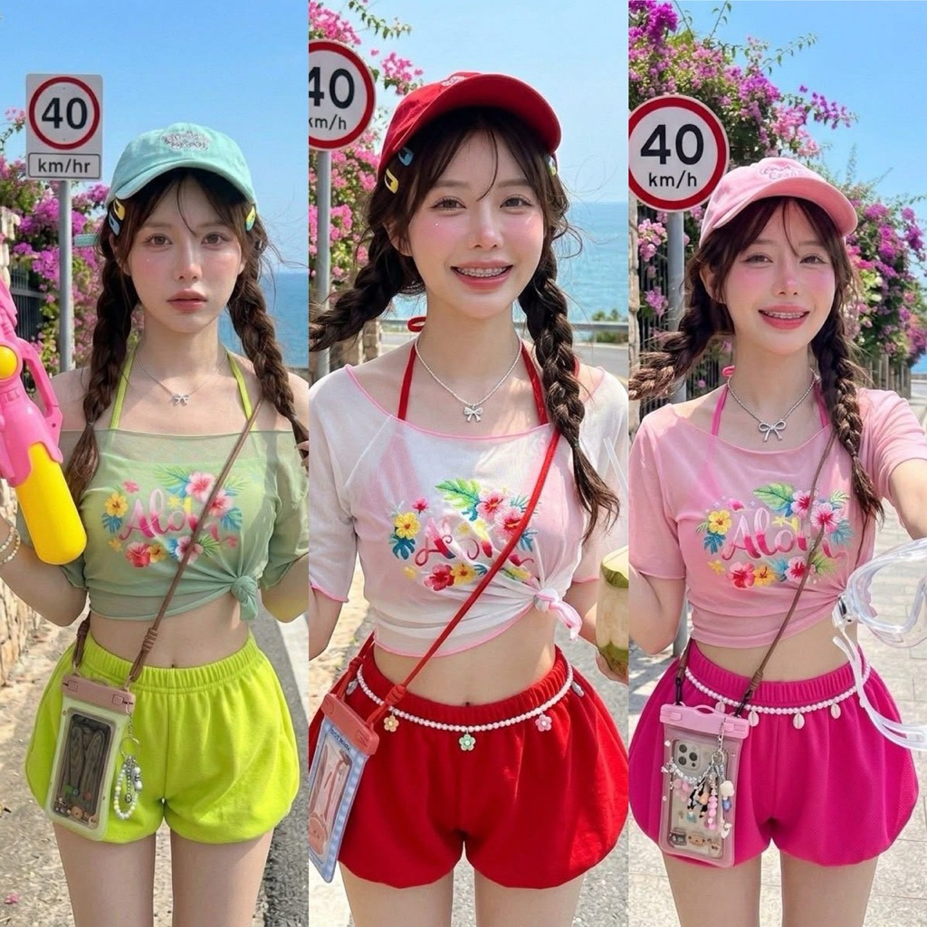 ชุดเล่นสงกานต์💦 ชุดแฟขั่นผู้ใหญ่ น่ารักๆ❤️มีทั้งหมด3สี งานตามหาผู้ใหญ่🎀