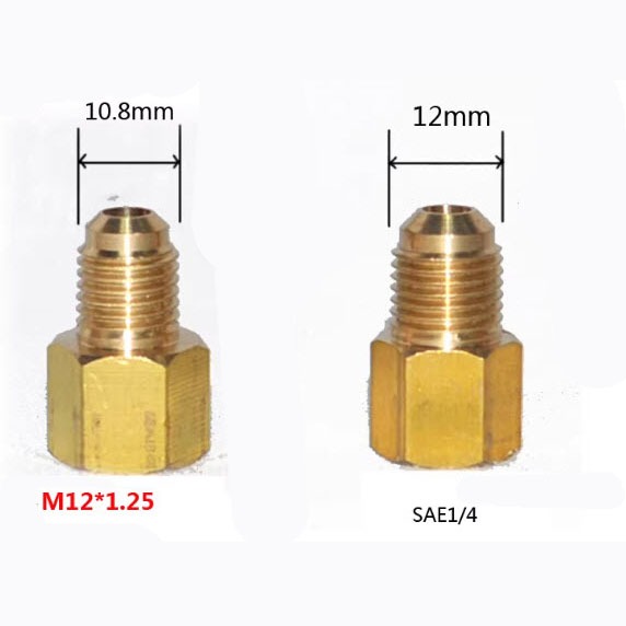 ข้อต่อแปลงเกลียว จาก m12x1.25 เป็น 1/4SAE