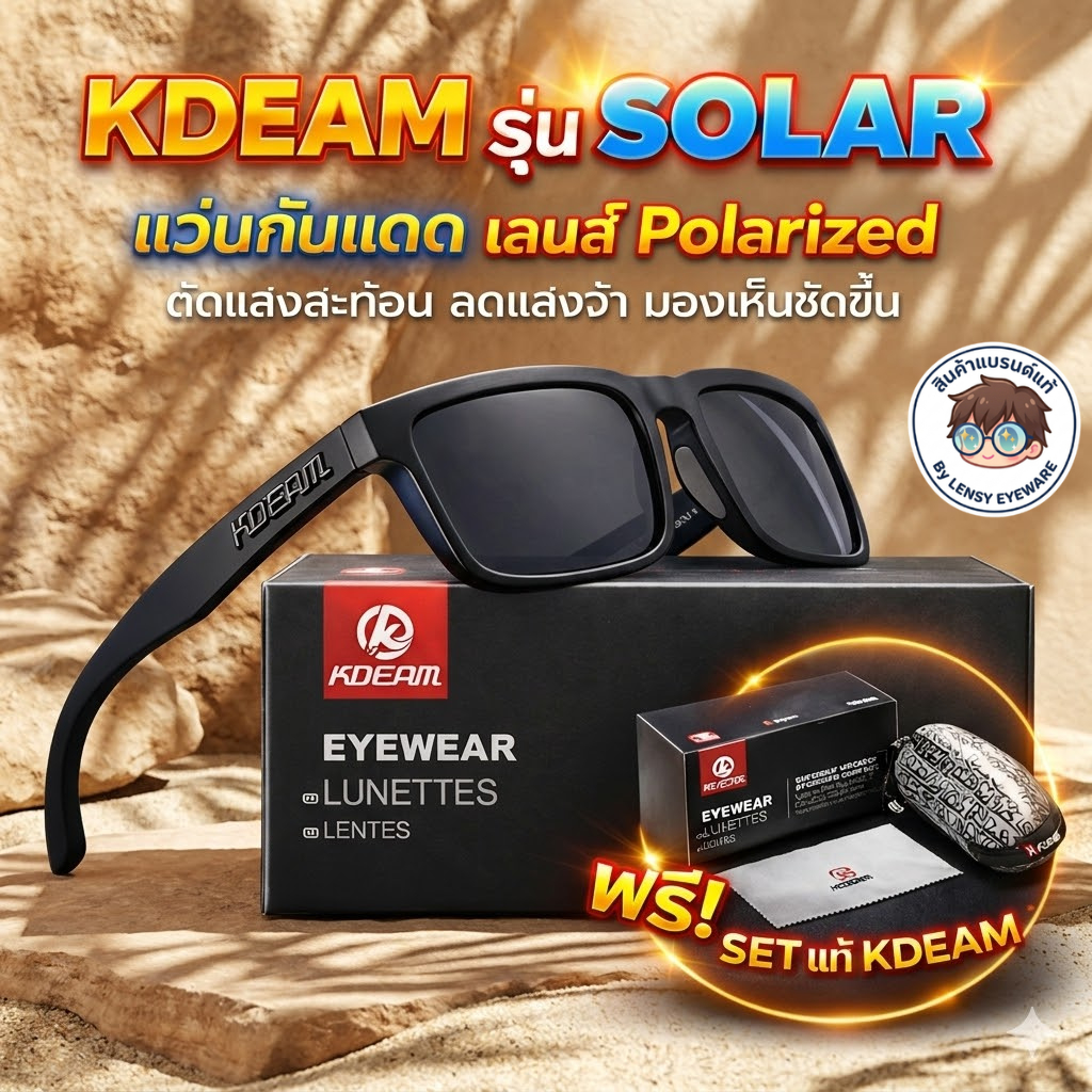 KDEAM แว่นกันแดด รุ่นSOLAR เลนส์Polarized ตัดแสงสะท้อน ป้องกัน UV400 ใช้ได้ทั้งชายและหญิง