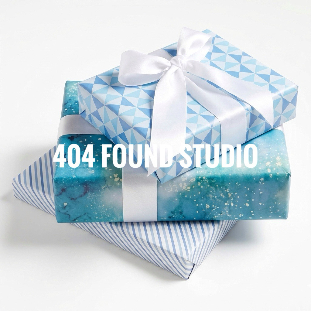 กระดาษห่อของขวัญสีฟ้า-ขาวสดใส 50x70 cm | Gift Wrapping Paper with Fresh Blue & White Patterns