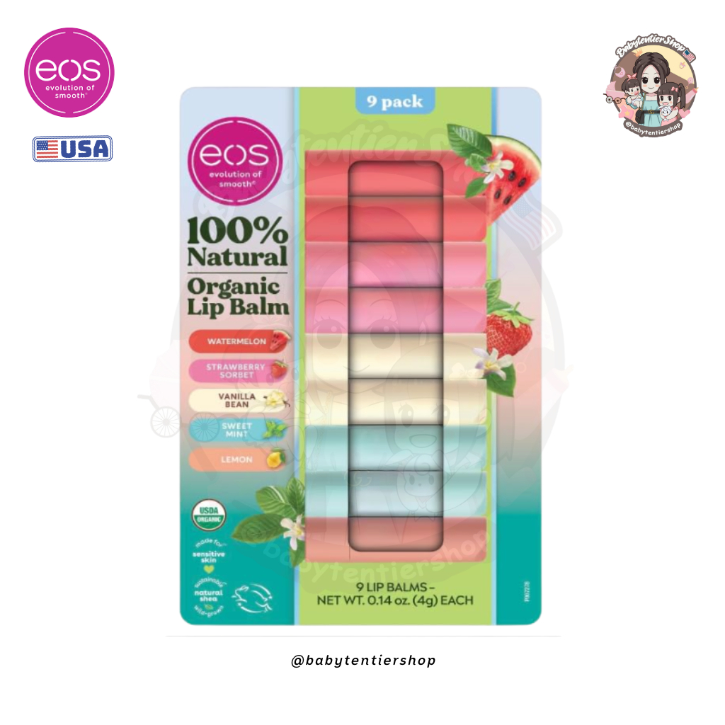 พร้อมส่ง🛵 ลิปบาล์ม EOS Lip Balm Stick Set 9 Sticks | ลิปบาล์มออร์แกนิก 9 แท่ง กลิ่นหอม ใช้ได้ทุกวัน