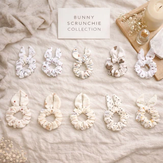 ยางรัดผม •BK-TIN HANDMADE• 🐰 Bunny Scrunchie Collection ยางมัดผมหูกระต่าย ผ้านุ่ม ไม่กินผม สไตล์มินิมอล น่ารักเกาหลี