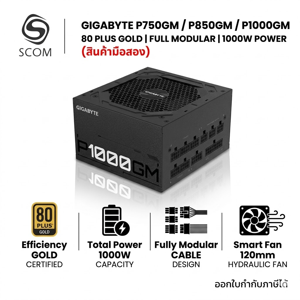 (PSU) GIGABYTE P750GM P850GM P1000GM 80 PLUS GOLD มือสอง PSU 750W 850W 1000W