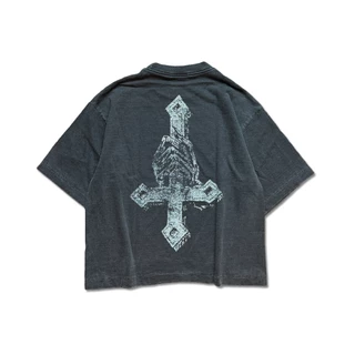 STND07 Boxy T-Shirt “Demonic Priest” เสื้อยืดครอปวินเทจ