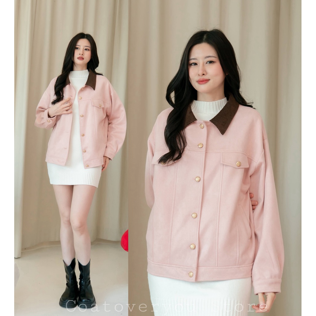 pink pastel suede jacket🌸