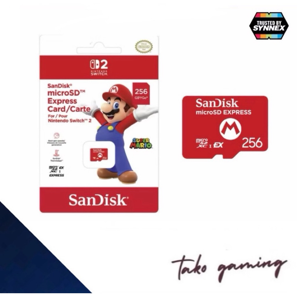 [แถมสมุด+ถุงผ้า]Sandisk Micro SD Express 256 GB Super Mario Edition