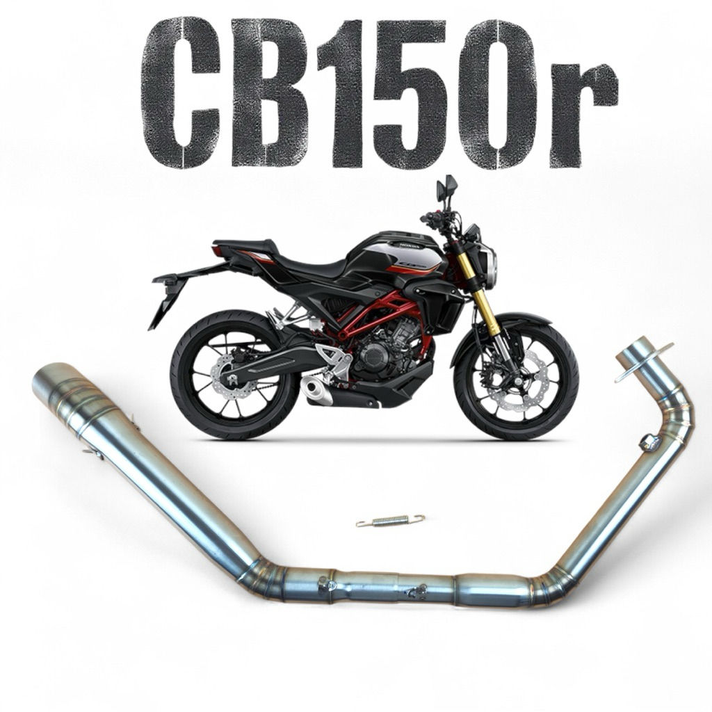 คอท่อcb150rไฟกลม สวม2นิ้วแบบแสตนเลส2ท่อนสำหรับcb150r