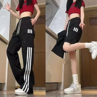ADIDASกางเกงคาร์โก้ 2IN1 แบบถอดขาได้ ดีไซน์หลายกระเป๋า สไตล์แฟชั่นลำลอง สำหรับผู้ชายและผู้หญิง