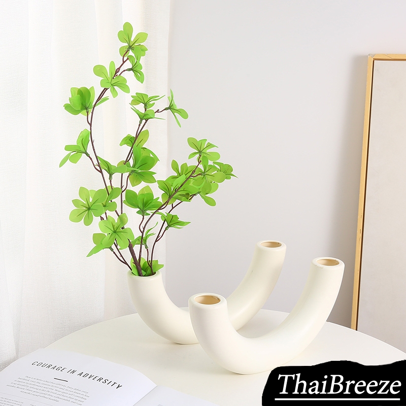【ThaiBreeze】แจกันสไตล์มินิมอล ของตกแต่งบ้าน แจกันพลาสติก สไตล์นอร์ดิก สีพื้น แจกันหรูหรา