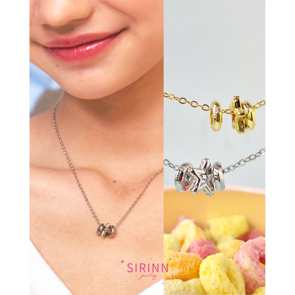 Ring and Orbit Necklace สร้อยคอจี้ดวงดาว ห่วงแหวน ห้อยสลับจี้ได้