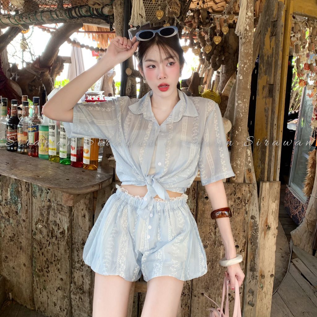 💰Mahahengcloset💰ชุดเซต 2 ชิ้น เสื้อเชิ้ต+กางเกงทรงบอลลูนสีพาสเทล ใส่แล้วน่ารักปังมากแม่🌸 รูปที่ 3