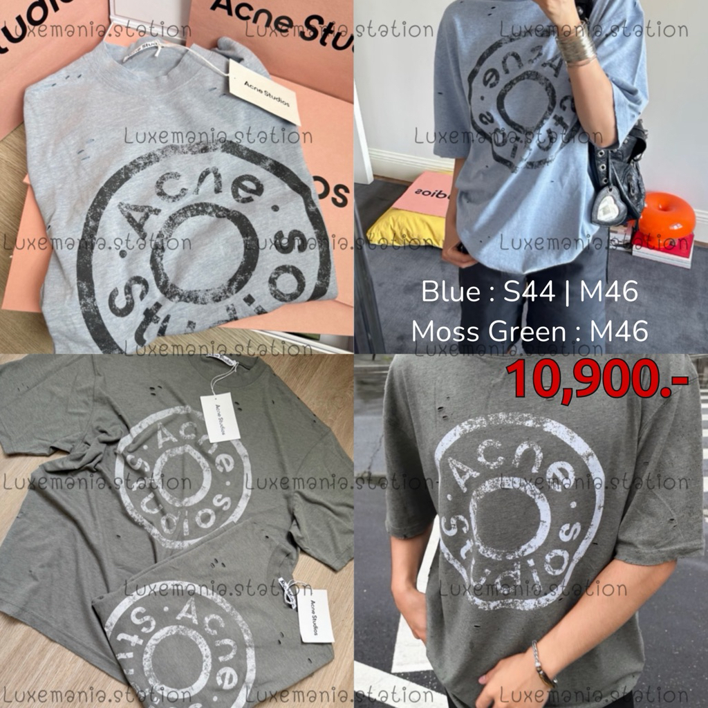 🇹🇭👜[พร้อมส่ง]: New!! Acne Studios Distressed Logo T-Shirt ‼️ก่อนกดสั่งรบกวนทักมาเช็คสต๊อคก่อนนะคะ‼️
