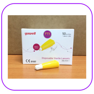 เข็มเจาะเลือด Yuwell Sterile Lancets 26G (สีเหลือง) (50อัน/กล่อง)