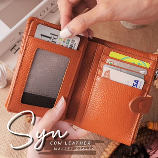 DTALES Syn กระเป๋าสตางค์หนังแท้ หนังวัวนุ่มๆ 13ช่องบัตร 15สี พร้อมกล่องและถุงผ้าถนอมหนัง
