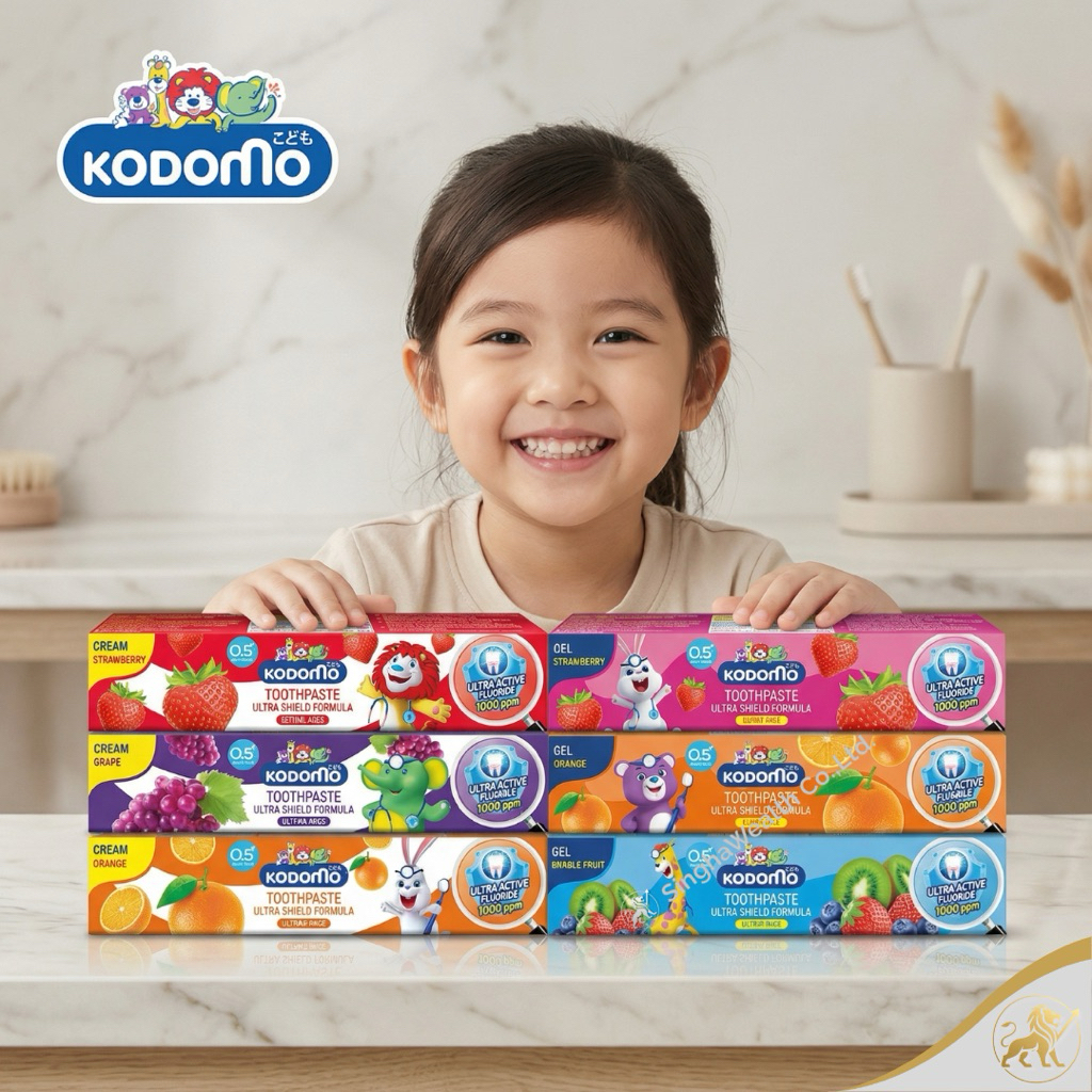 [แพ็ค 18 กล่อง] KODOMO ยาสีฟันเด็ก โคโดโม ชนิดเจล ชนิดครีม สูตรอัลตร้า ชิลด์ 40 กรัม