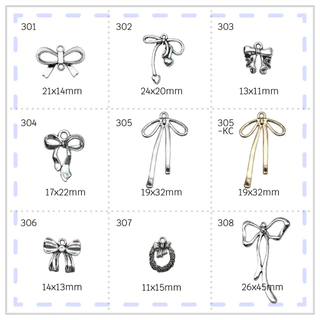 HasuEquipment 1 ชิ้น Ribbon Charm จี้โบว์ จี้น่ารัก อะไหล่เครื่องประดับ จี้สร้อยคอ Hasu equipment [Charm]