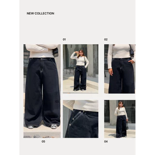กางเกงยีนส์สาวอวบรุ่น Indigo jeans ( กระเป๋าเฉียง)