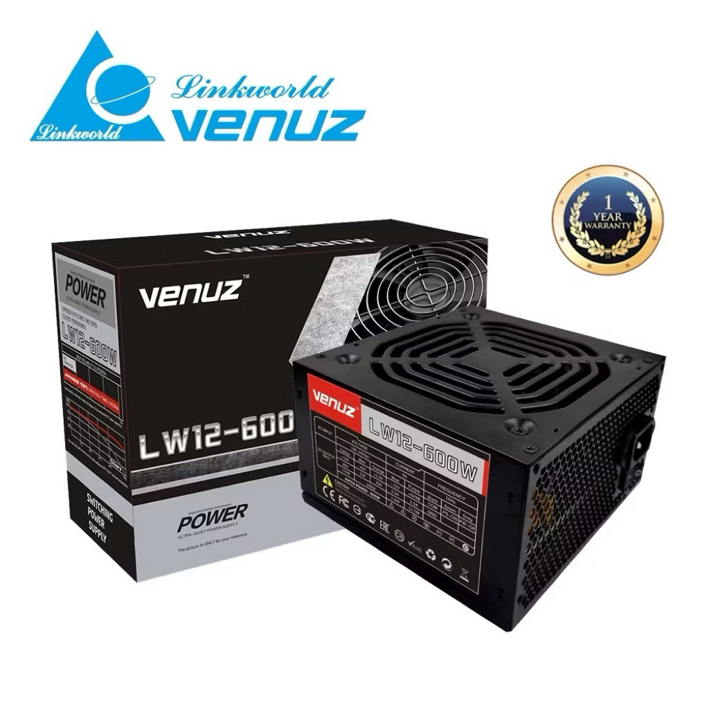 POWER SUPPLY (อุปกรณ์จ่ายไฟ) VENUZ 600W (LPW12-600W) - Black