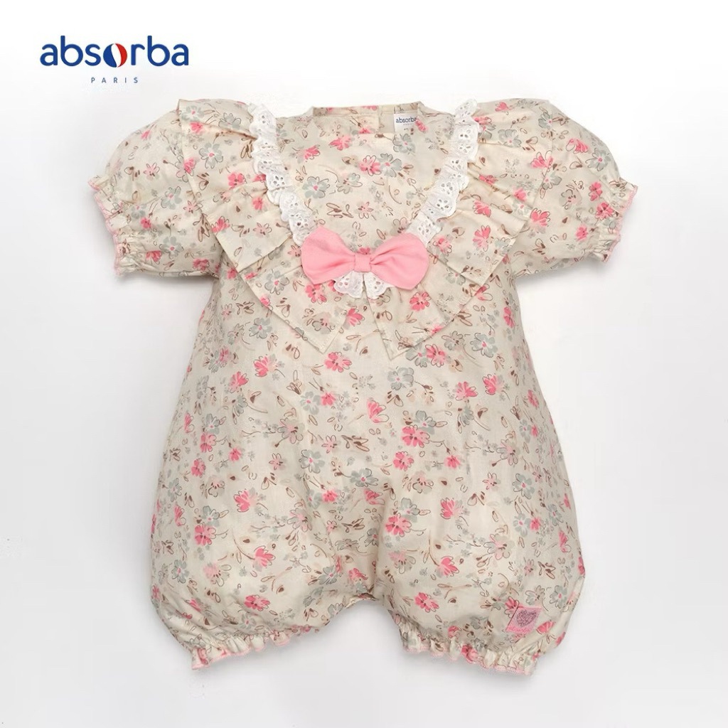 Absorba แอ็บซอร์บา ชุดหมีสั้น เด็กหญิง สำหรับอายุ 3 เดือน - 12เดือน คอลเลคชั่น Flower of Love