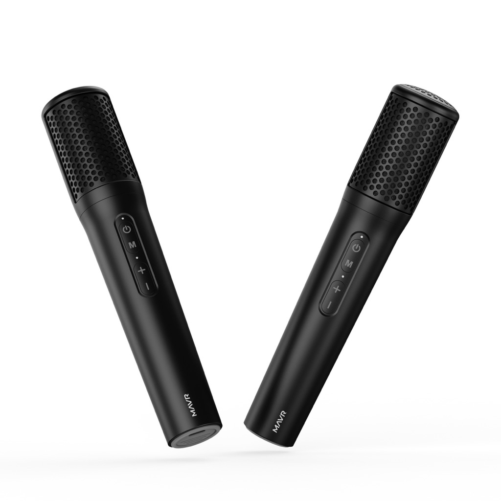 MAVR ไมโครโฟนไร้สายมาพร้อมเครื่องรับสัญญาณ เชื่อมต่อ 3.5 mm พร้อมหัวแปลง 6.5 mm แบตเตอรี่ในตัว