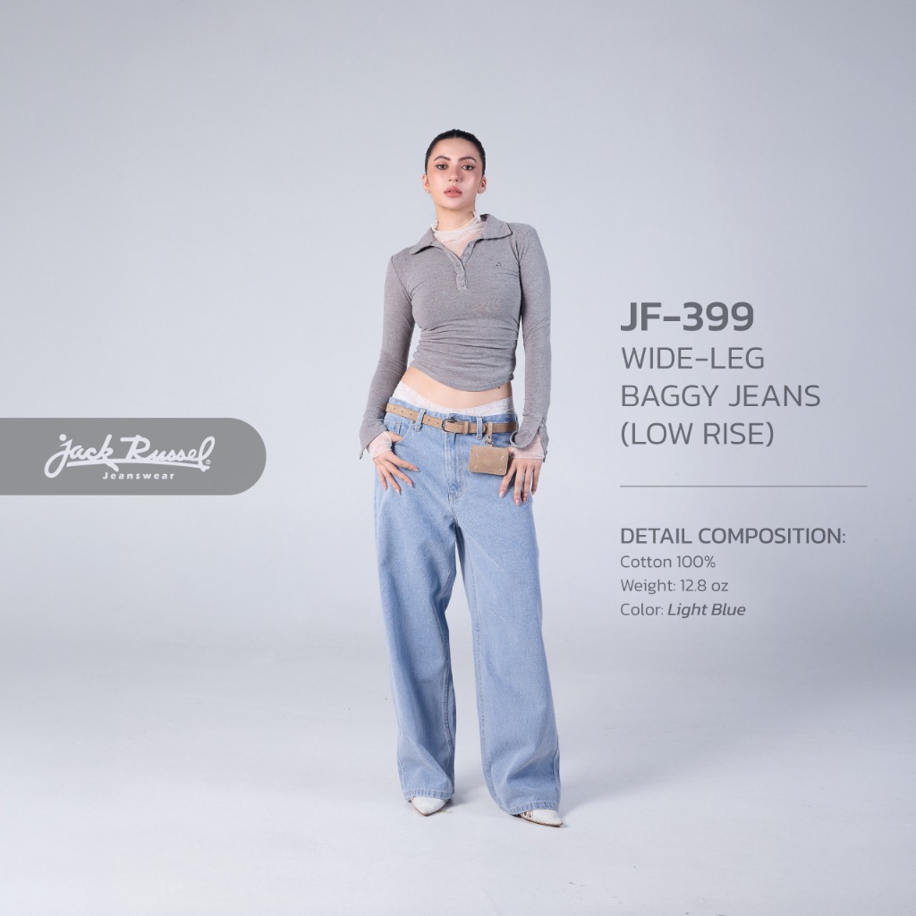 Jack Russel - Women Jeans - Klassik JF-399 Baggy Wide Leg Low Rise Blue