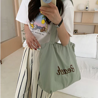 กระเป๋าสะพายข้าง Tote Bag สไตล์เกาหลี ins สำหรับผู้หญิง แฟชั่น ตัวอักษร ลำลอง อเนกประสงค์ มีหลายสีให้เลือก COD