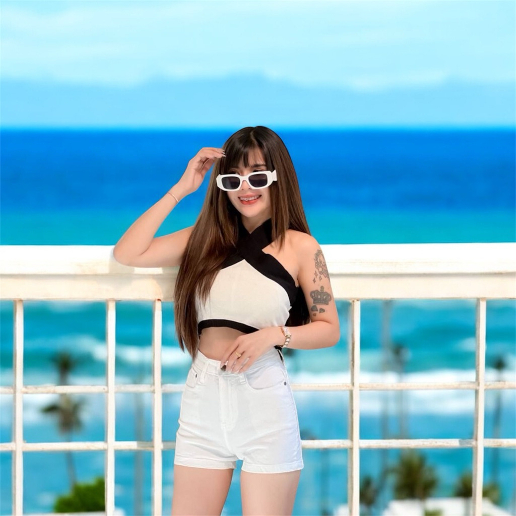 กางเกงยีนส์ขาสั้นเอวสูงแบบเบสิคงานป้าย🦋BBJEANS🦋เนื้อผ้ายืดนิ่มเก็บทรงสวยใส่เข้ารูป