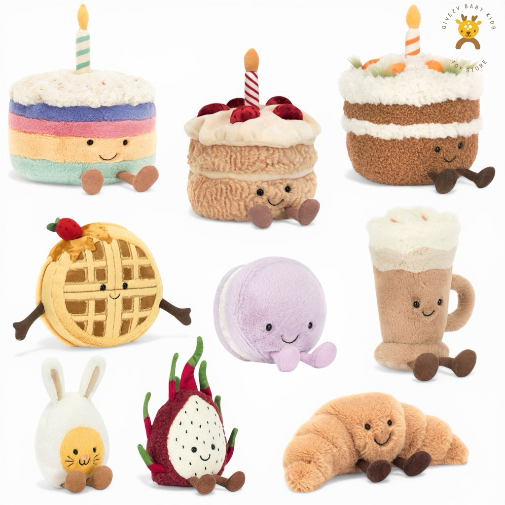 Jellycat Amuseables Birthday ,Rainbow ,Carrot Cake, May Macaron New 🍪🧁🎂 สินค้ามือ 1 พร้อมส่ง