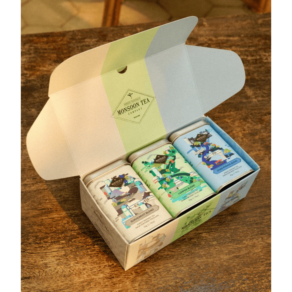 BKK Blends Tea Box Set - 3M tin cans ชุดของขวัญสุดพิเศษ ชาจากป่าภาคเหนือ