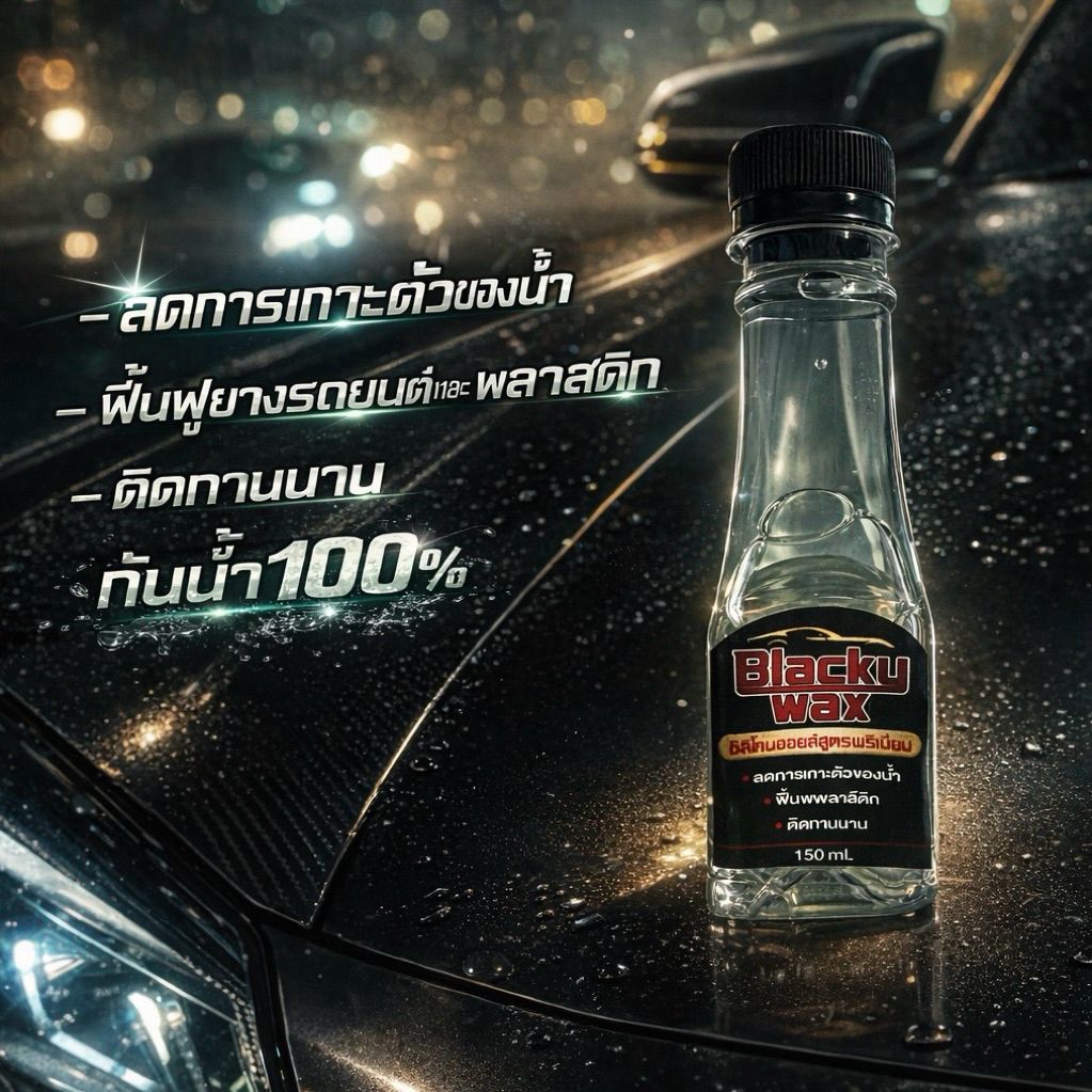 Blacky Wax น้ำยาทายางดำ ซิลิโคนออยล์สูตรพรีเมียม 150 ml