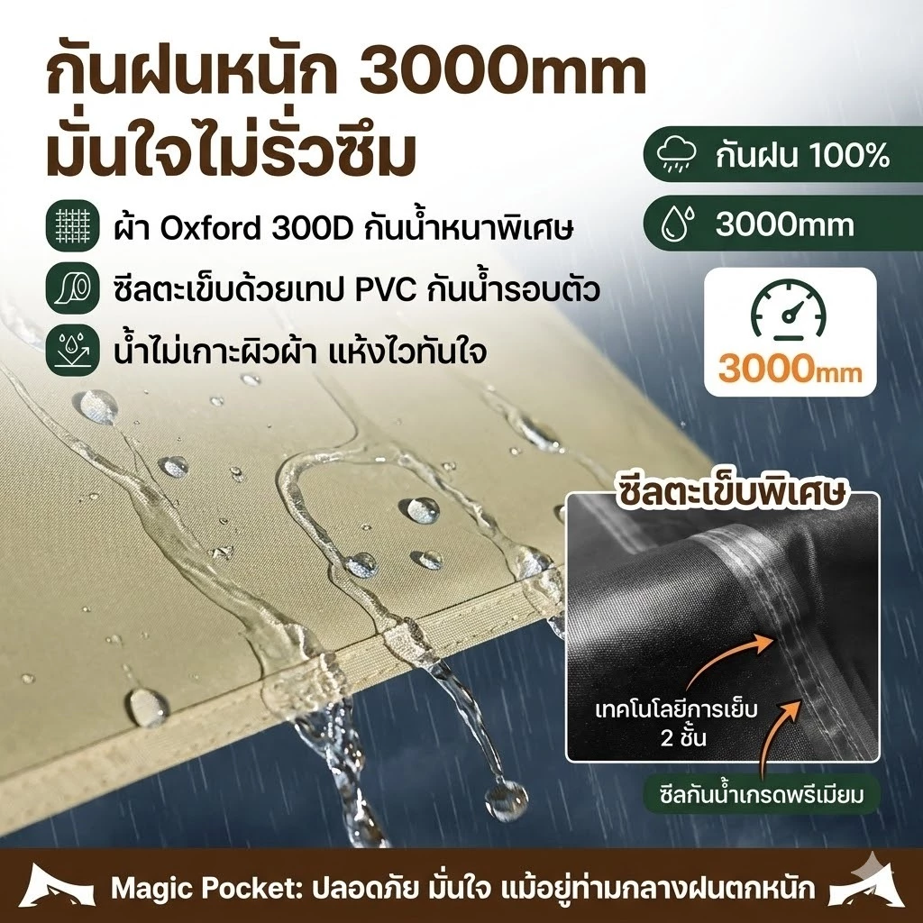 Magic Pocket เต็นท์กางออโต้ 2 ห้องนอน 1 ห้องนั่งเล่น thumbnail 6