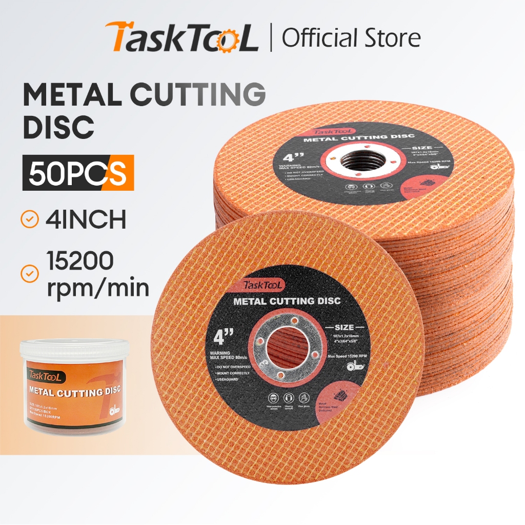 TASKTOOLใบตัดเหล็ก 4 นิ้ว คาร์ไบด์ (กล่อง 50ใบ) 1.2 mm สเตนเลส ซูโม่ แผ่นตัด แข็งแรง  ทนทาน ตัดไว Steel cutting blade