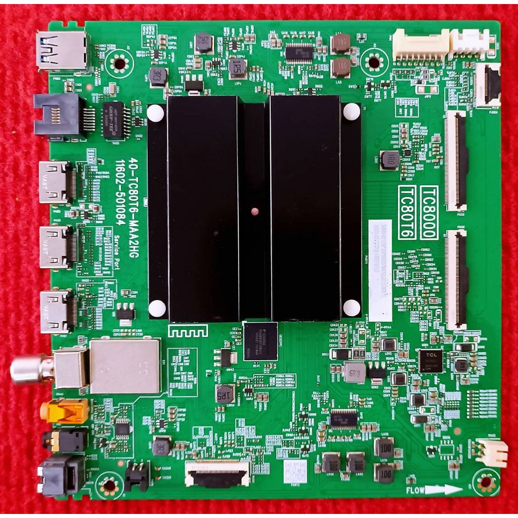 เมนบอร์ดทีวี TCL สำหรับรุ่น 55C655 , 65C655 พาสบอร์ด 40-TC80T6-MAA2HG อะไหล่แท้ถอดจากเครื่องใหม่ พร้