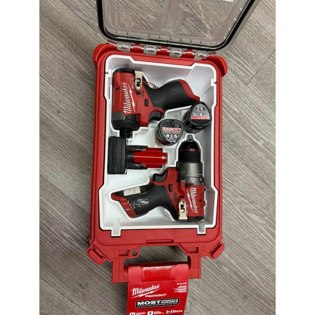 Milwaukee กล่อง Packout พร้อม ถาดสำหรับใส่ M12FPD2 M12FID2  พร้อมใส่ แบต ได้อีก 3 ก้อน