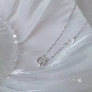 GLAMOR✨สร้อยเงินเเท้ One Sky สร้อยคอพระอาทิตย์และพระจันทร์ส่องแสงคู่กัน สร้อยคอแฟชั่น