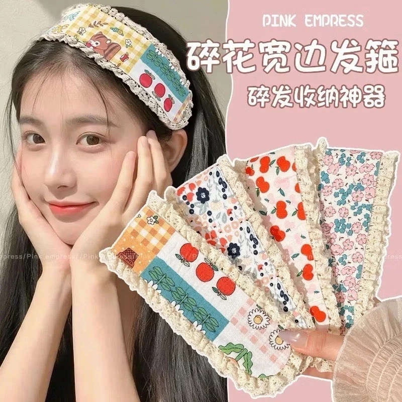 BLIVO แถบคาดศีรษะเกาหลีลายดอกไม้แบบมีกาวในตัว น่ารัก เหนียวติดกระชับ ไม่หลุดง่าย ใช้งานง่าย สะดวก