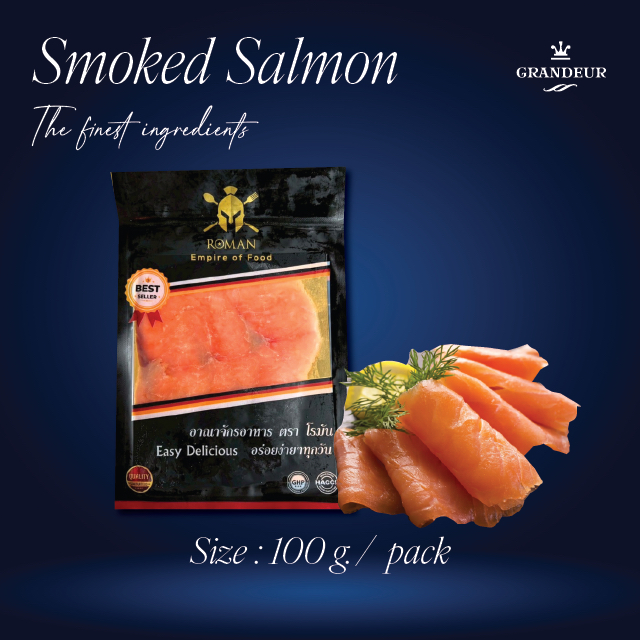Smoked Salmon 🐟 แซลม่อนรมควันพรีเมี่ยม 100 กรัม