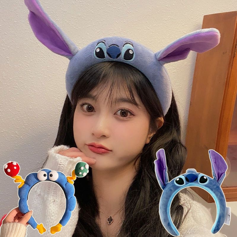 ที่คาดศีรษะ ตุ๊กตาการ์ตูน Stitch น่ารักตลก สำหรับล้างหน้า กันน้ำ ใส่ง่าย หนังยางยืด ใช้ได้ทั้งผู้ใหญ่และเด็ก