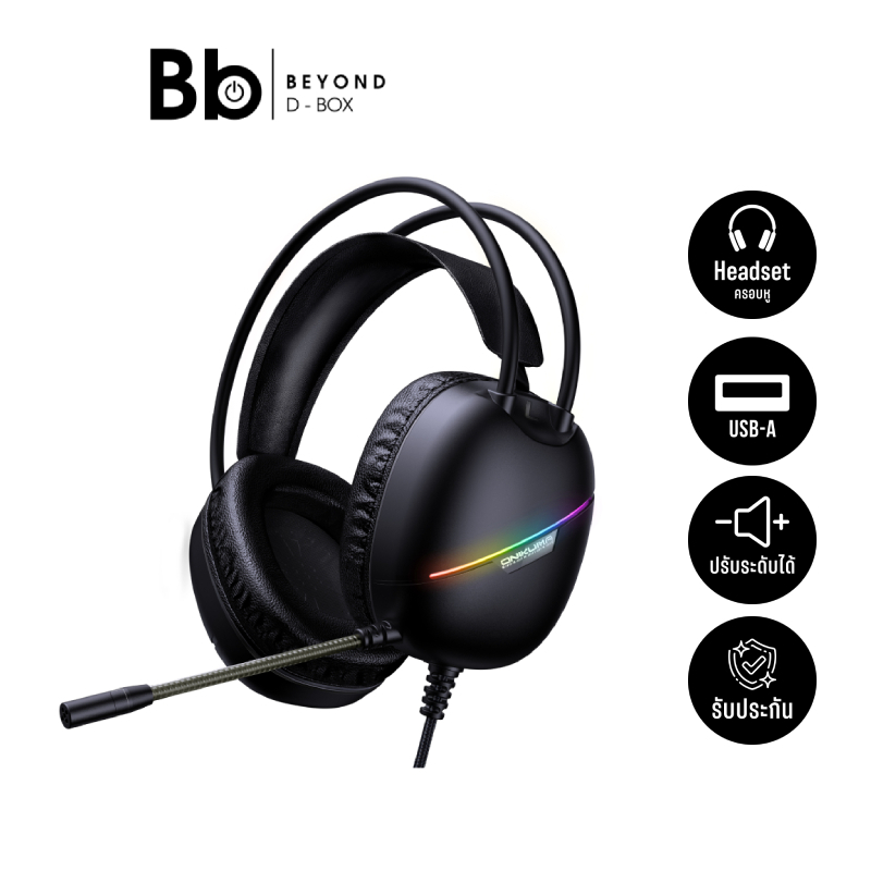 หูฟังเกมมิ่ง Onikuma Kurumi Virtual 7.1 Black by BB Beyond D-Box