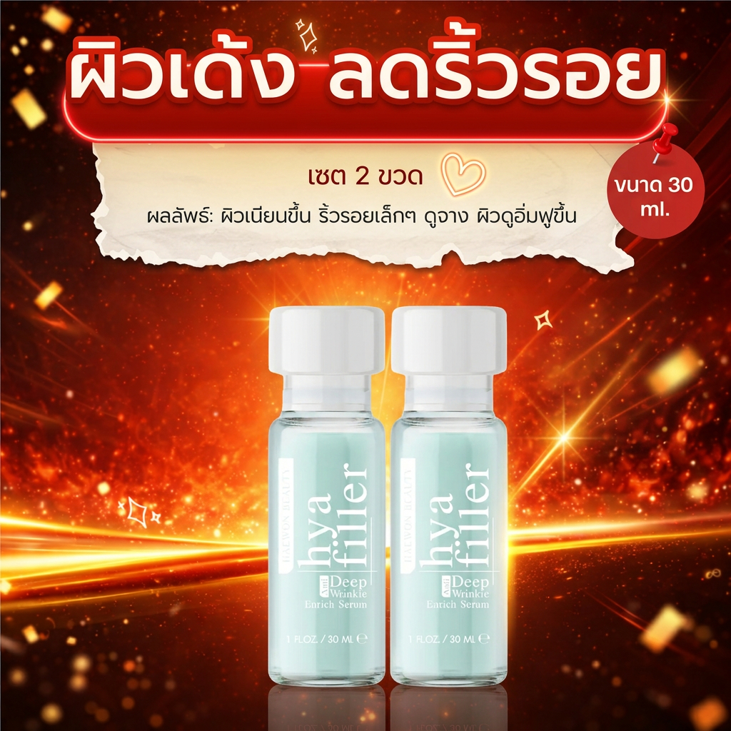 2ขวด (30ml.) แฮวอน ฟิลเลอร์ HAEWON Hyaluron Filler เซรั่มไฮยา ขายดีอันดับ1.