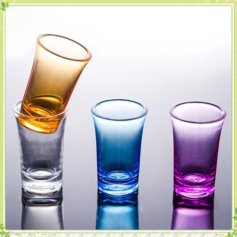 Colored Plastic Shot Glasses, Spirits Cup, Bold Bar Club Tumbler, Liquor Glass, Wedding Wine Glass, 
