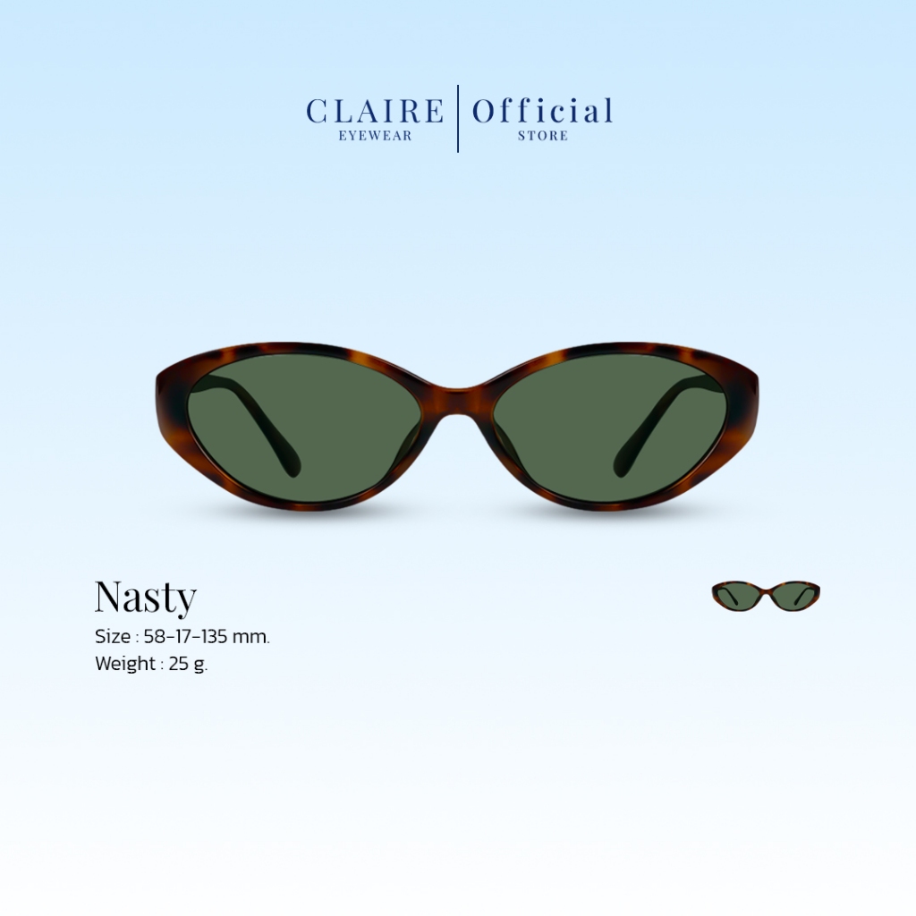 CLAIRE : (NT) แว่นกันแดด รุ่น " Nasty " สี Nasty Shine (สีลับสุดลิมิเต็ด)แว่นกันแดดเลนส์แท้  กันแดดUV400 | Sunglasses