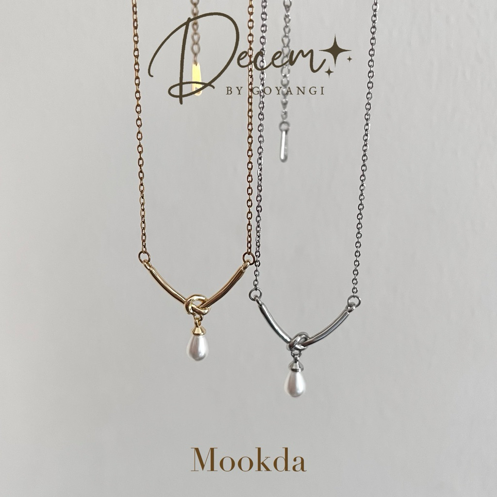 [Newปรับวัสดุ]Decem- สร้อยคอรุ่น mookda สแตนเลสใส่อาบน้ำได้ไม่ลอกดำ มี2สี มีถุงเก็บแถมให้