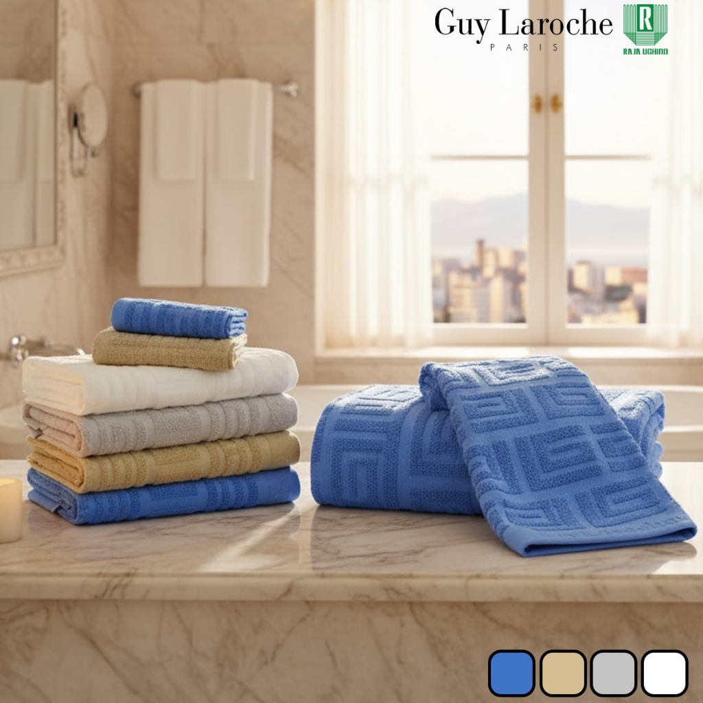 GUY LAROCHE GL COLLECTION  ผ้าขนหนูพรีเมี่ยมผ้าเช็ดผมขนาด 38X80 cm.ผ้าเช็ดตัวขนาด 70X135 cm. ลิขสิทธิ์แท้  [TGJ133]